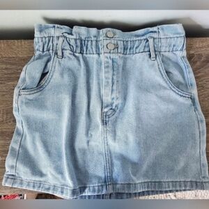 Pacsun Paper Bag Light Wash Denim Jean Skirt